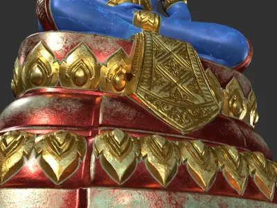  Painted Buddha Statue 