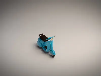 Low-Poly Cartoon Vespa Scooter Low-poly 3D model