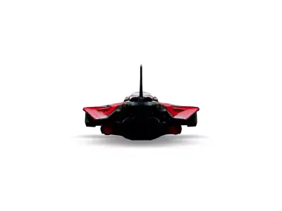 Scifi Fighter Spaceship Red  White Low-poly 3D model