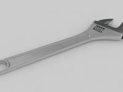 Rigged Pipe Wrench 3D model