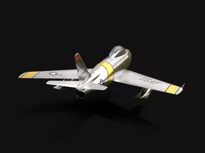 F-86 Sabre USAF No Landing Gear 3D model
