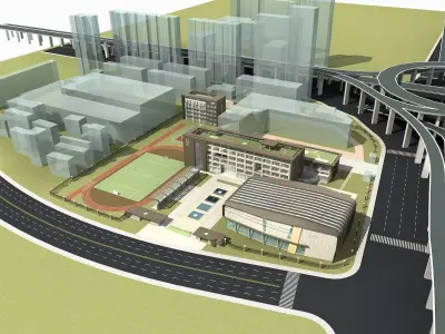 School Building 3D model 13