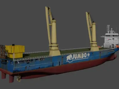 Jumbo heavy load vessel  Low-poly 3D model
