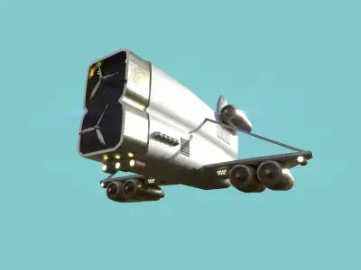 Aircraft Spaceship 02 - Futuristic Spacecraft Airship Low-poly 3D model