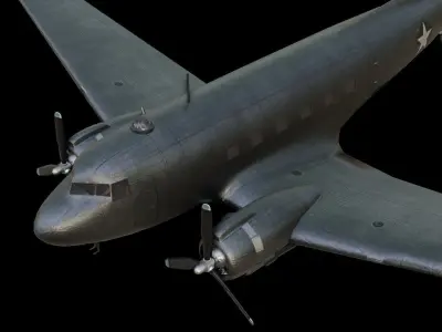 Douglas C-47 Skytrain Low-poly 3D model