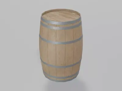 Light Toasted Lowpoly Firkin Barrel Low-poly 3D model