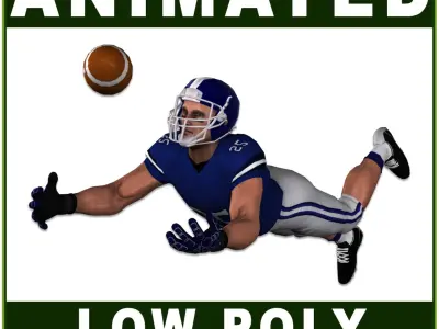 White American Football Player Real Time 3D model