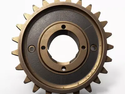 Metallic Gear Cogwheel Engine Part 3D model