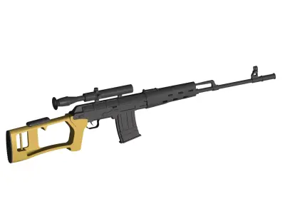 Dragunov sniper rifle 3D model buy