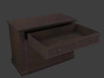 Old chest of drawers Free low-poly 3D model