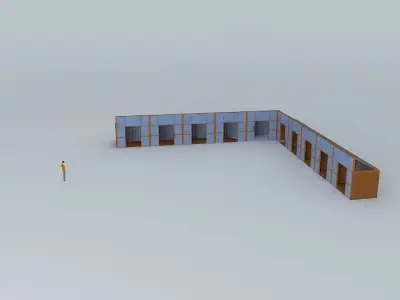 group of chicken hutches Free 3D model
