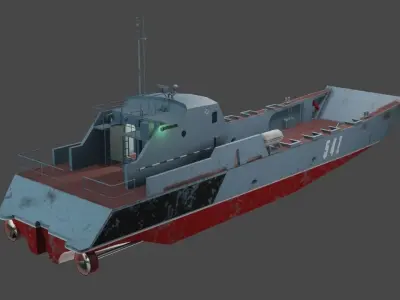Desant ship Low-poly 3D model