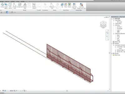 Revit Family - Sliding Gate 8m Free low-poly 3D model