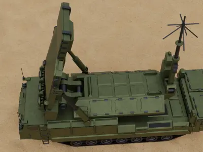 SAM Mobile Missile Radar 2 of 3 Low-poly 3D model