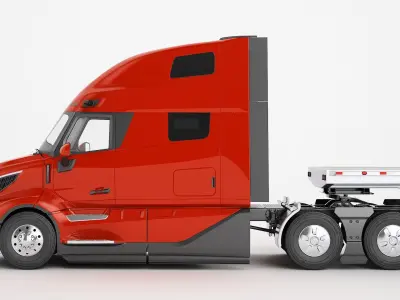 Semi Truck Generic Flat Trailer 04 3D model