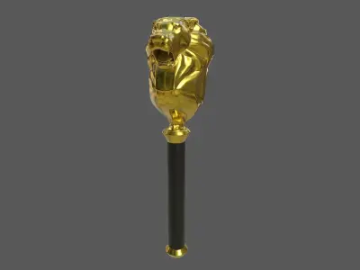 Golden Staff  Low-poly 3D model