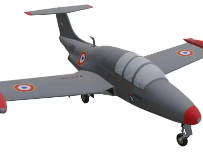 Morane-Saulnier MS760 Low-poly 3D model