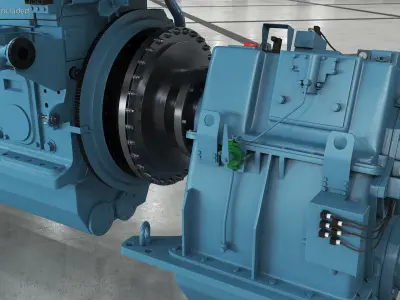 Marine Propulsion Engine Blue 3D model