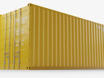 20Ft Cargo Container - Yellow - Clean 3D model