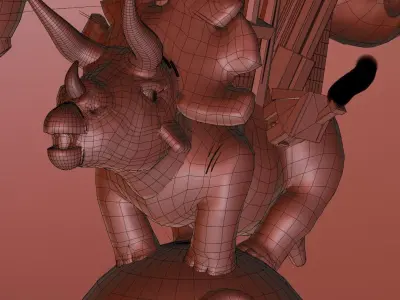 Animated Space Dinosaur  Low-poly 3D model