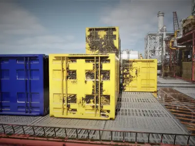 oil platform Low-poly 3D model purchase