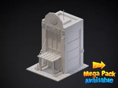 Police Station Free low-poly 3D model