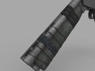 double-barreled homemade sawn-off shotgun Free low-poly 3D model