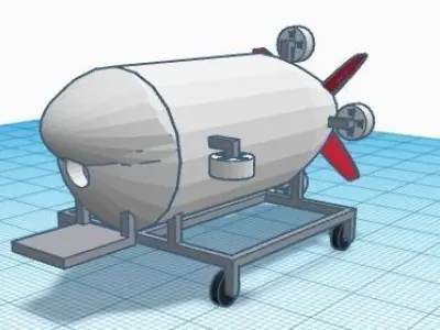 low poly submersible pack Low-poly 3D model