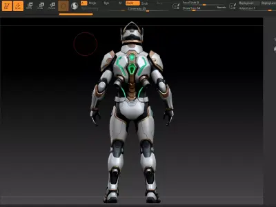 Futuristic Soldier Robot Quad Mesh Game Ready HD PBR Textures  Low-poly 3D model