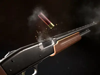 Mossberg 500 Shotgun Low-poly 3D model