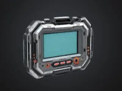 Sci Fi Gaming Console for Realistic Games and Animations Low-poly 3D model