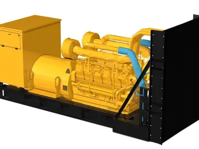 Yellow Generator Low Poly 3D model