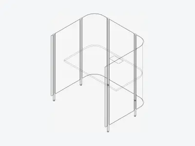 Office Pod - Workspace - Officetec - Open Low-poly 3D model