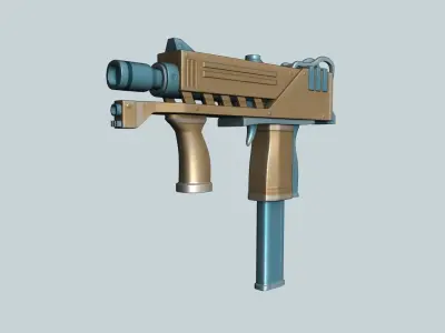 Sci-Fi MAC10 - Submachine Gun - Gun Weaponry Low-poly 3D model