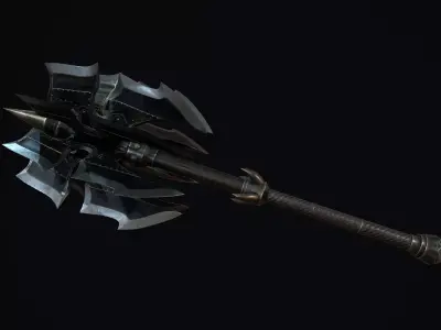 Axe Fantasy Game model Low-poly 3D model Low-poly 3D model