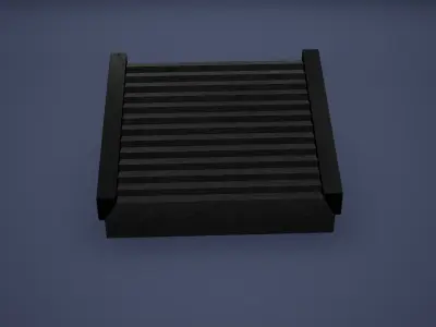 Stair Low Poly Game Ready stack of concrete steps Low-poly 3D model