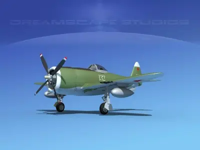Republic P-47D Thunderbolt V08 3D model