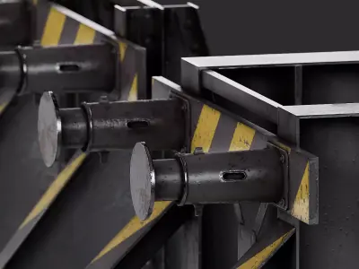 Train Buffer Stops Low-poly 3D model