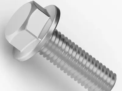 Steel Flanged Bolt 3D print model