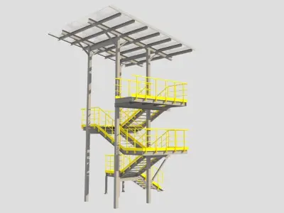 industrial staircase 3D model