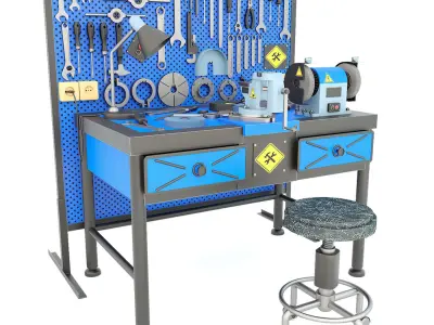 Workbench and garage tools 31 Items - Collection 4 3D model