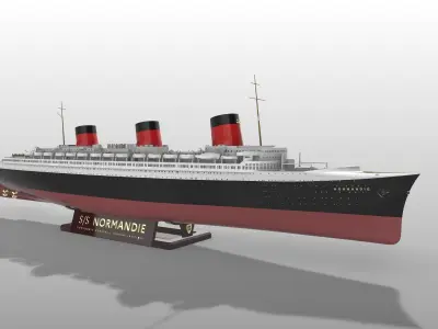SS Normandie ocean liner 1-600 scale printable model kit 3D print model