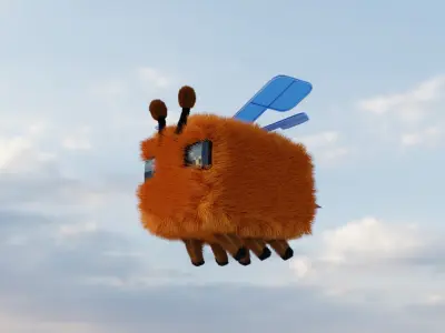Minecraft Bee Low-poly 3D model purchase