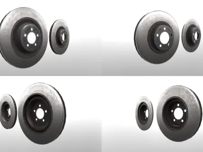 Dusty Brake Rotors x24 Free low-poly 3D model