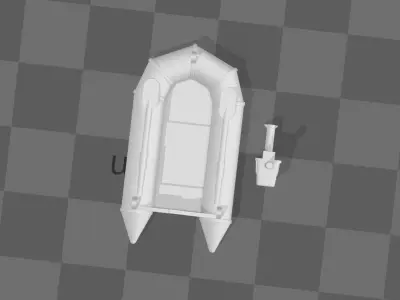zodiac rubber boat scale h0 1-87 3D print model