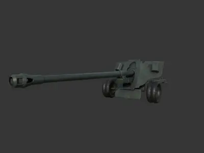 BS-3 100 mm field gun M1944 Low-poly 3D model