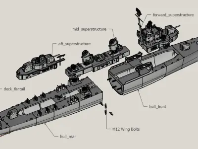 1 48 Fletcher Class Destroyer RC Model 3D print model