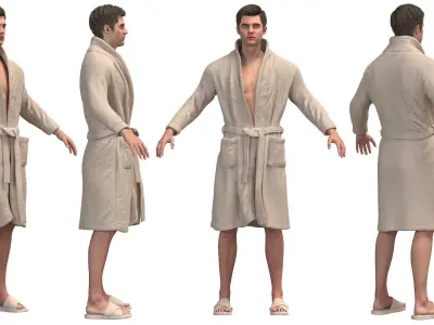 Man in Bathrobe 3D model