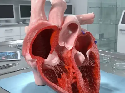 Human Heart Cross Section Anatomy Red 3D model