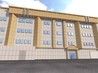 commercial building - 33241 Low-poly 3D model